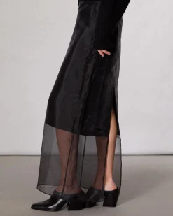 rag & bone Annebet Organza Skirt Black Clearance