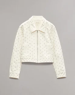rag & bone Anya Studded Denim Jacket Ecrupearl (not available) Online