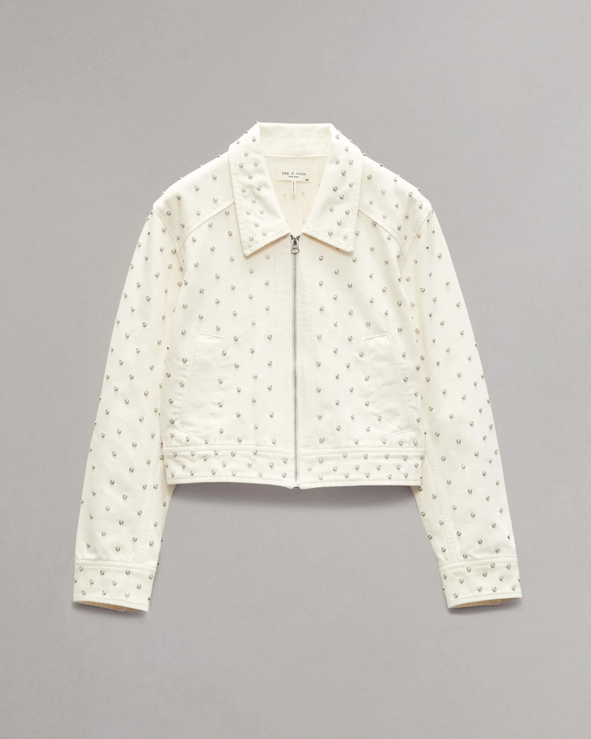 rag & bone Anya Studded Denim Jacket Ecrupearl (not available) Online