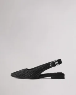 rag & bone Astra Diamante Slingback Black Denim Clearance