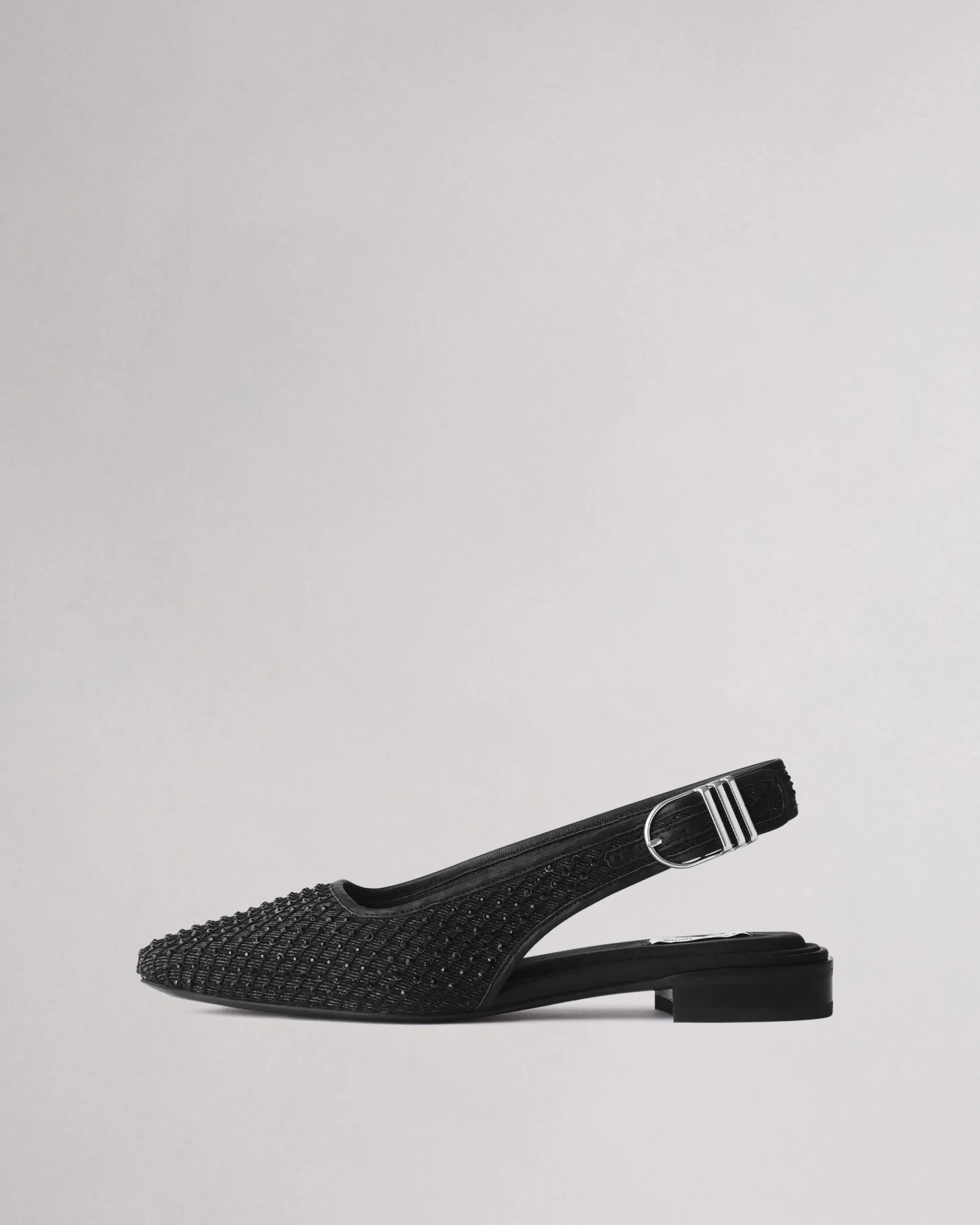 rag & bone Astra Diamante Slingback Black Denim Clearance