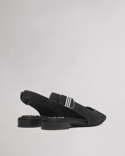 rag & bone Astra Diamante Slingback Black Denim Clearance