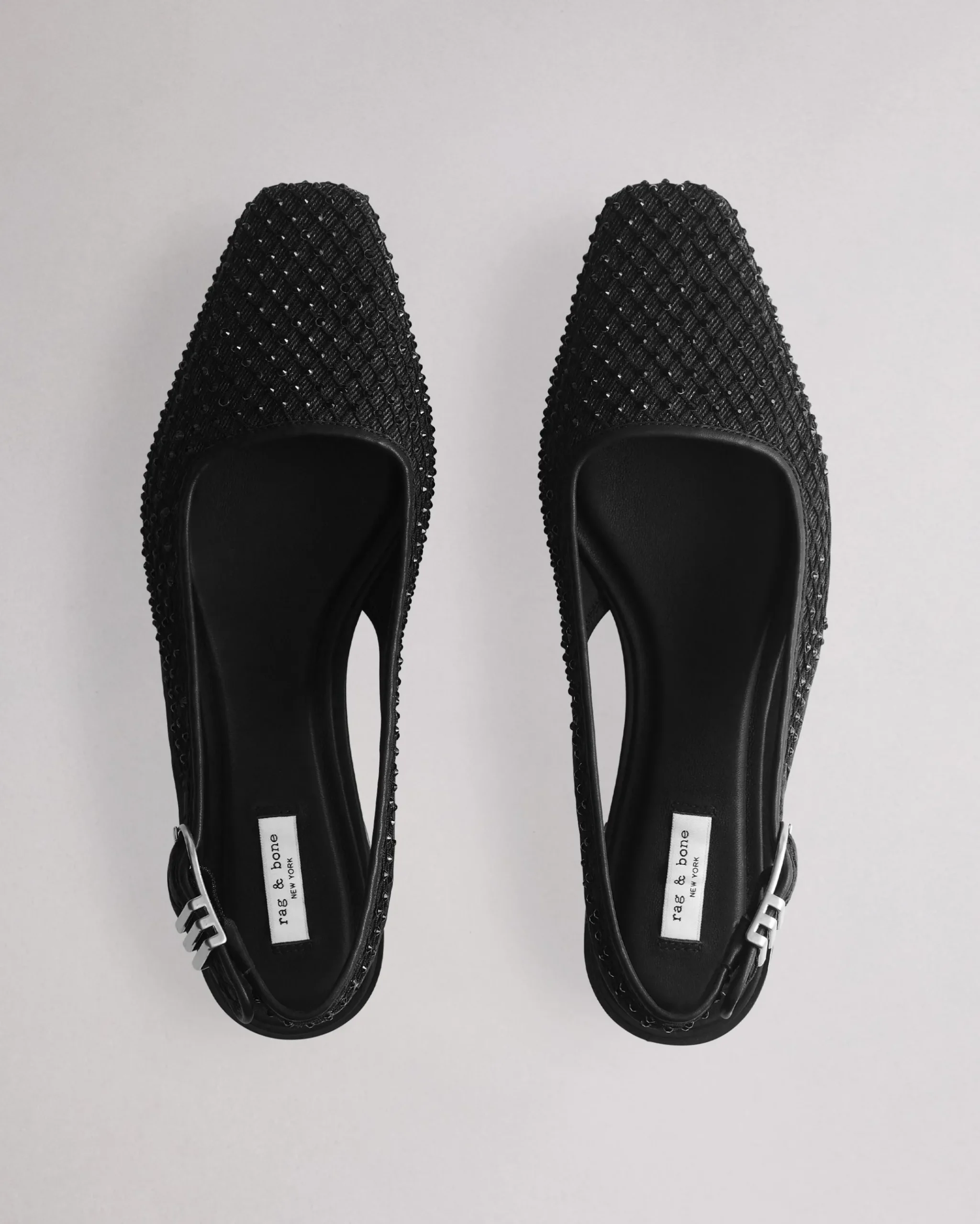rag & bone Astra Diamante Slingback Black Denim Clearance