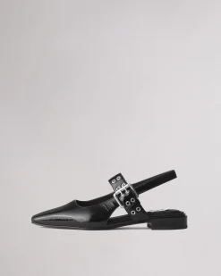 rag & bone Astra Leather Slingback Black Patent Discount