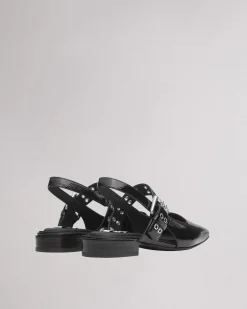 rag & bone Astra Leather Slingback Black Patent Discount