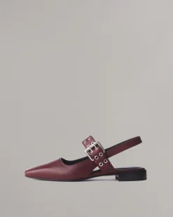 rag & bone Astra Slingback Flats Wine Hot