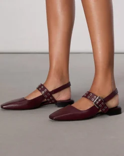 rag & bone Astra Slingback Flats Wine Hot