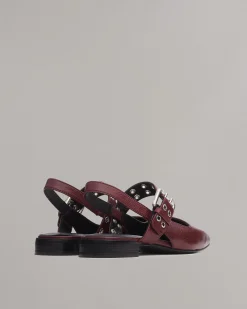 rag & bone Astra Slingback Flats Wine Hot