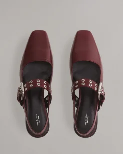 rag & bone Astra Slingback Flats Wine Hot