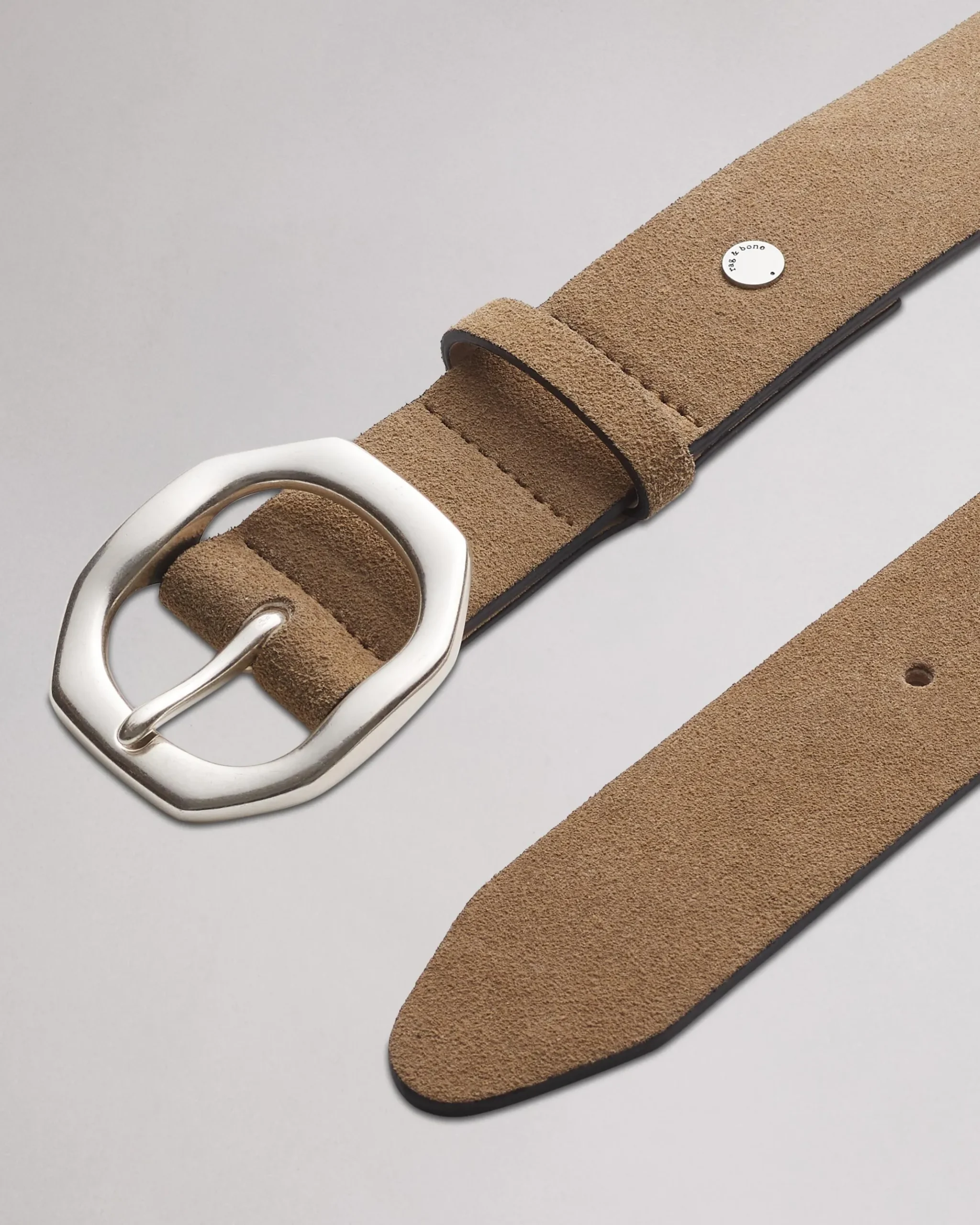 rag & bone Audrey Leather Belt Camel Suede Discount