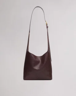 rag & bone Belize Small Leather Shopper Dark Espresso Basketweave Best Sale
