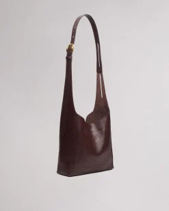 rag & bone Belize Small Leather Shopper Dark Espresso Basketweave Best Sale