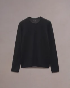 rag & bone Bennet Slim Fit Crewneck Sweater Black New