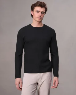 rag & bone Bennet Slim Fit Crewneck Sweater Black New