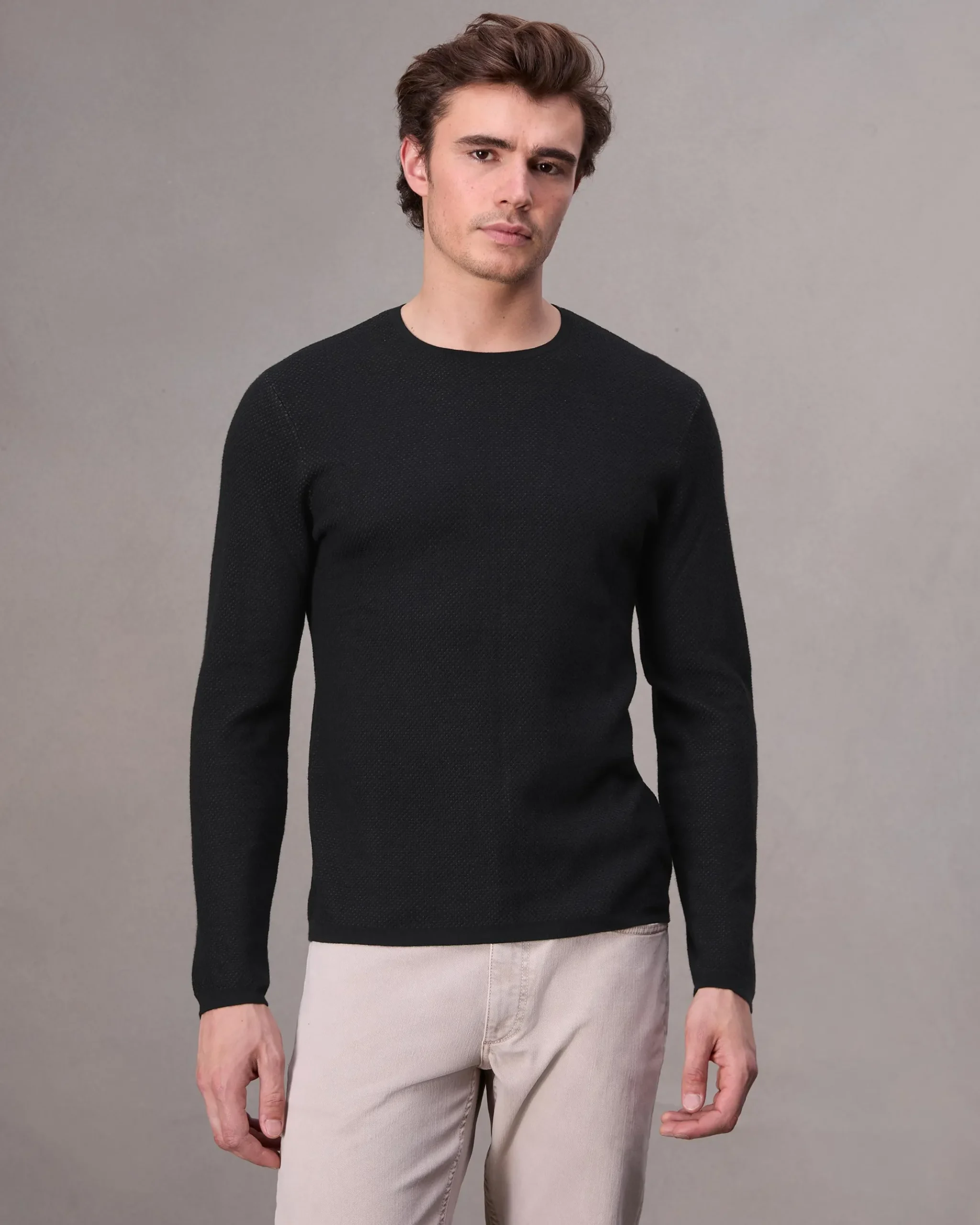 rag & bone Bennet Slim Fit Crewneck Sweater Black New