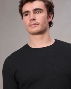 rag & bone Bennet Slim Fit Crewneck Sweater Black New