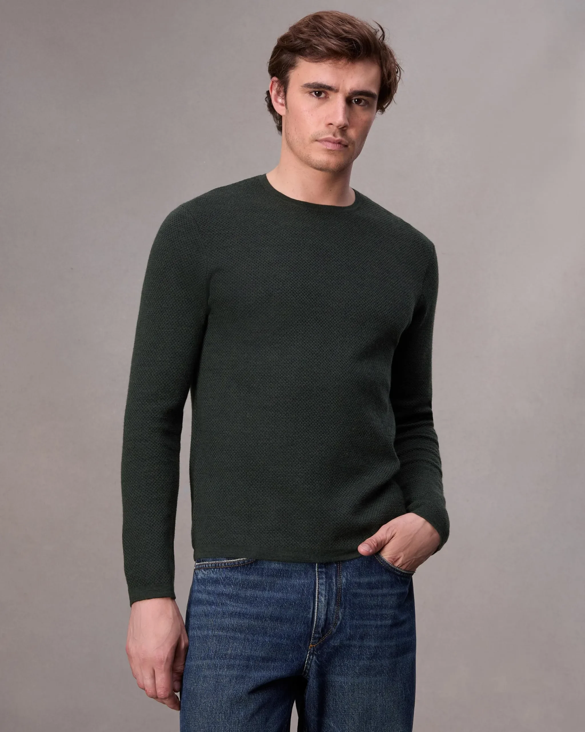 rag & bone Bennet Slim Fit Crewneck Sweater Forest Green Store