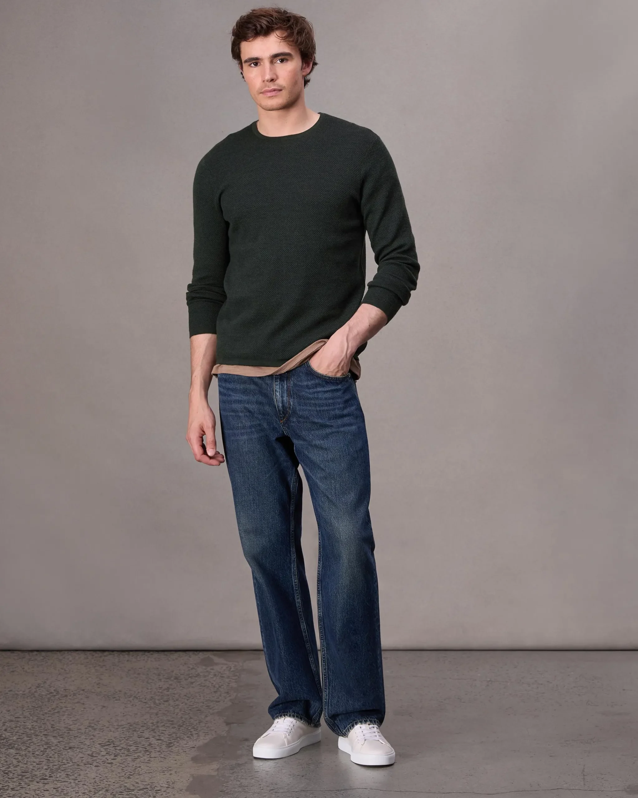 rag & bone Bennet Slim Fit Crewneck Sweater Forest Green Store