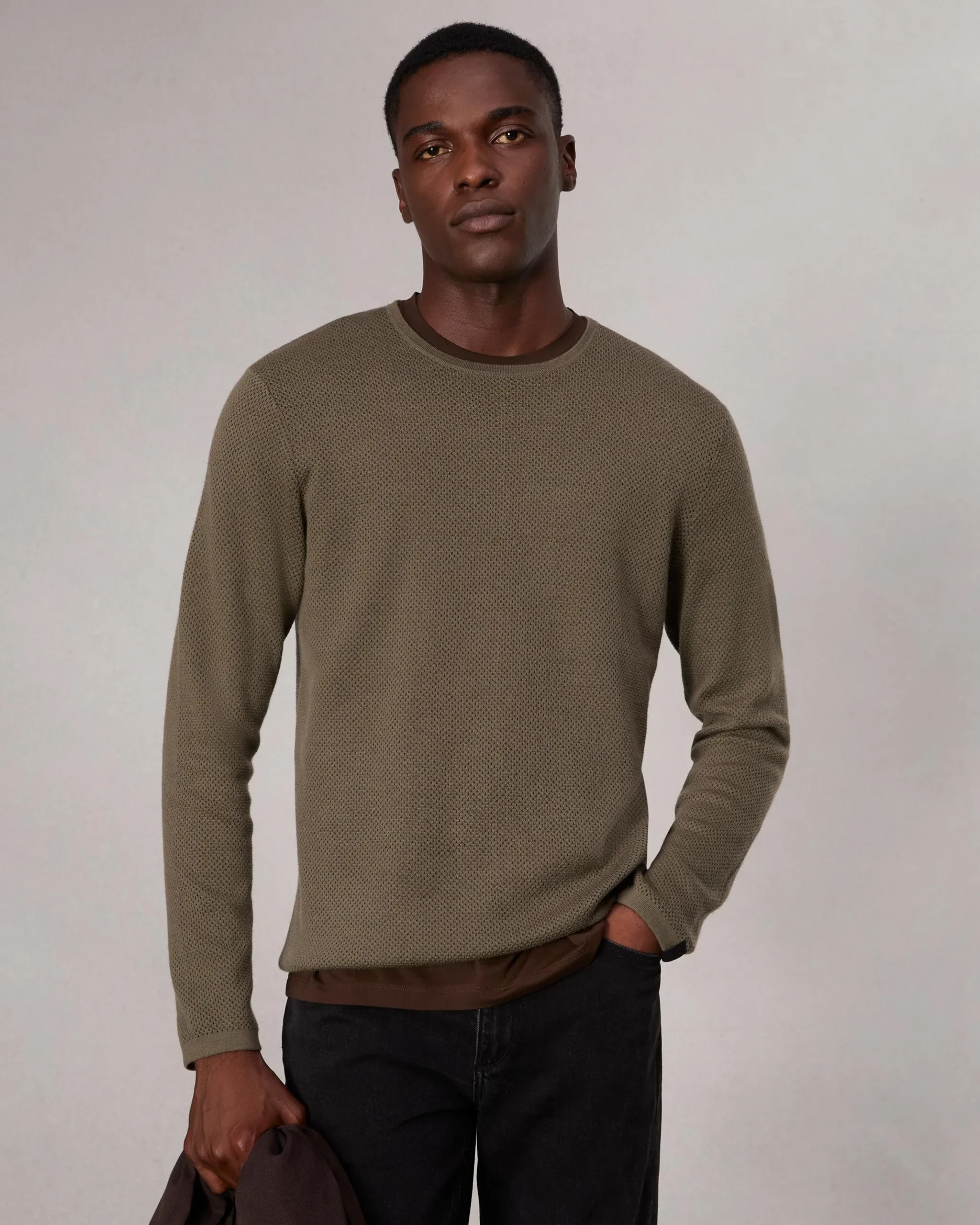 rag & bone Bennet Slim Fit Crewneck Sweater Sage Clearance