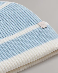 rag & bone Blake Striped Beanie Light Blue Flash Sale