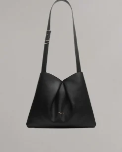 rag & bone Bloom Large Italian Calf Leather Crossbody Bag Black New