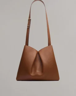 rag & bone Bloom Large Italian Calf Leather Crossbody Bag Cognac Flash Sale