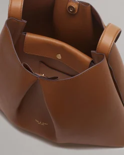 rag & bone Bloom Large Italian Calf Leather Crossbody Bag Cognac Flash Sale