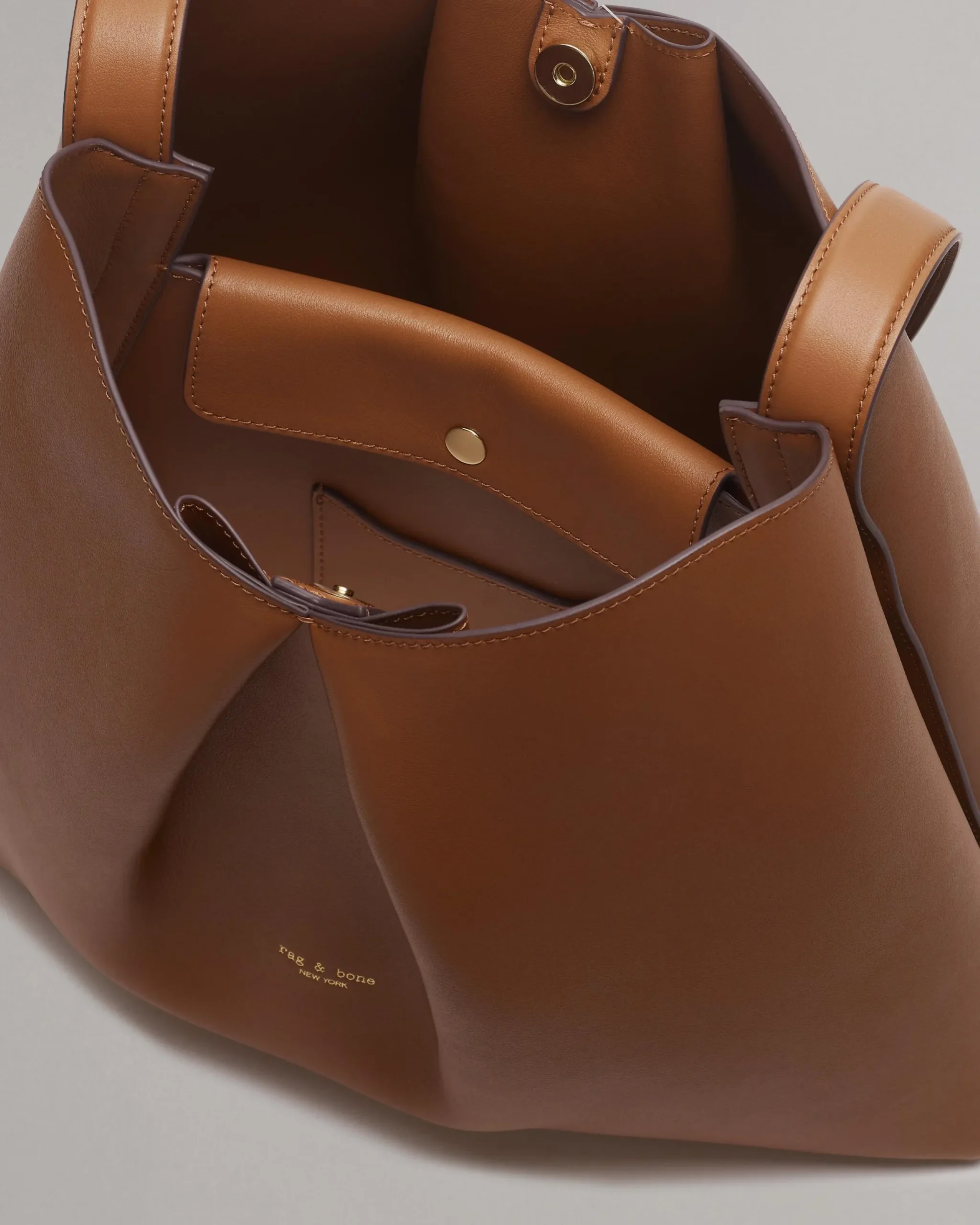 rag & bone Bloom Large Italian Calf Leather Crossbody Bag Cognac Flash Sale