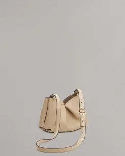 rag & bone Bloom Small Italian Calf Leather Crossbody Bag Greige New