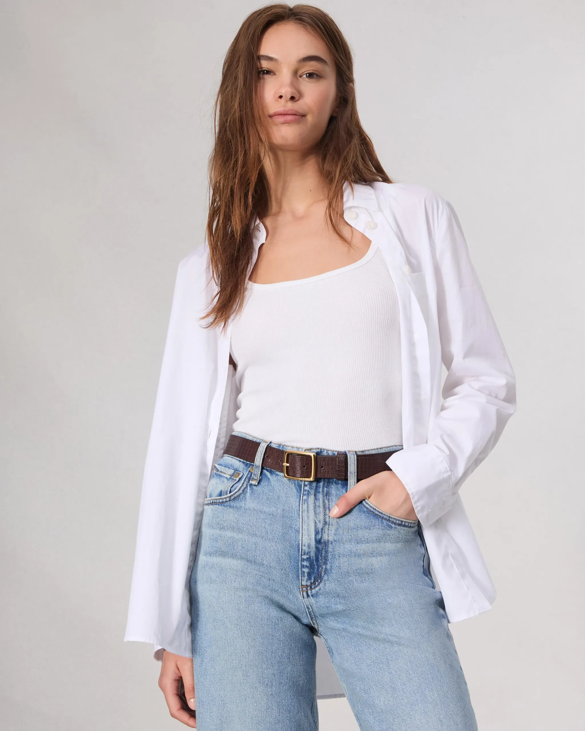 rag & bone Boyfriend Leather Belt Dark Espresso Basketweave Shop