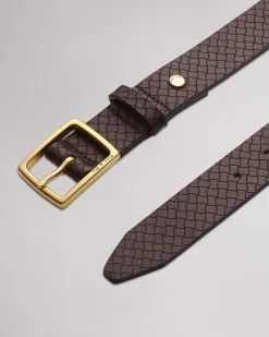 rag & bone Boyfriend Leather Belt Dark Espresso Basketweave Shop