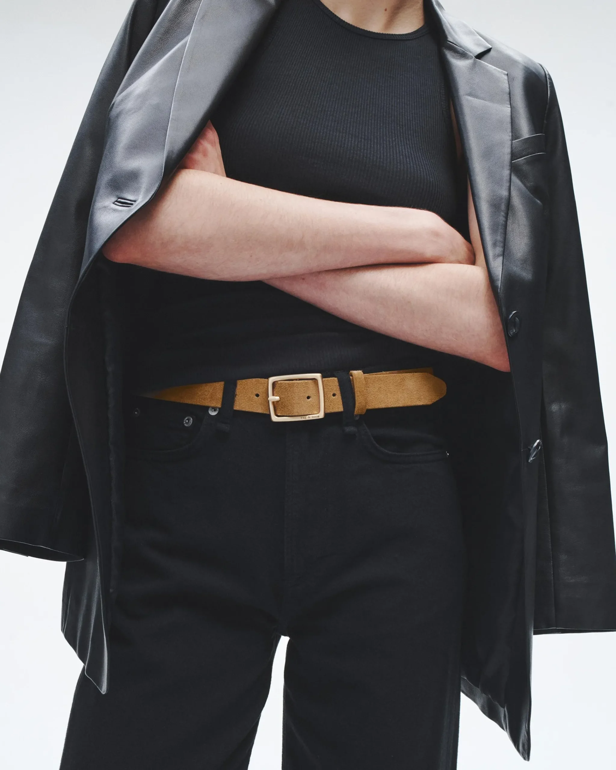 rag & bone Boyfriend Suede Belt Camel Best Sale