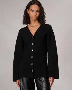 rag & bone Bridget V-Neck Cardigan Black Fashion