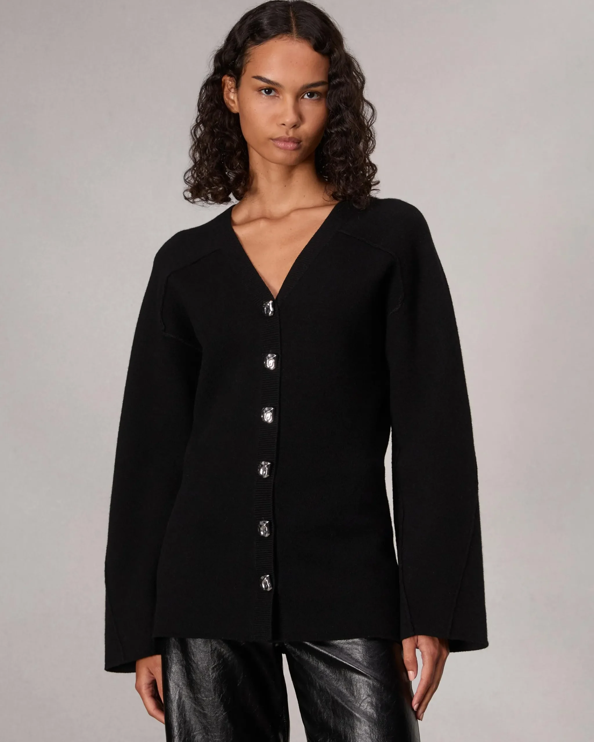 rag & bone Bridget V-Neck Cardigan Black Fashion