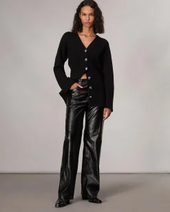 rag & bone Bridget V-Neck Cardigan Black Fashion