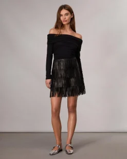 rag & bone Britney Leather Skirt Black Outlet
