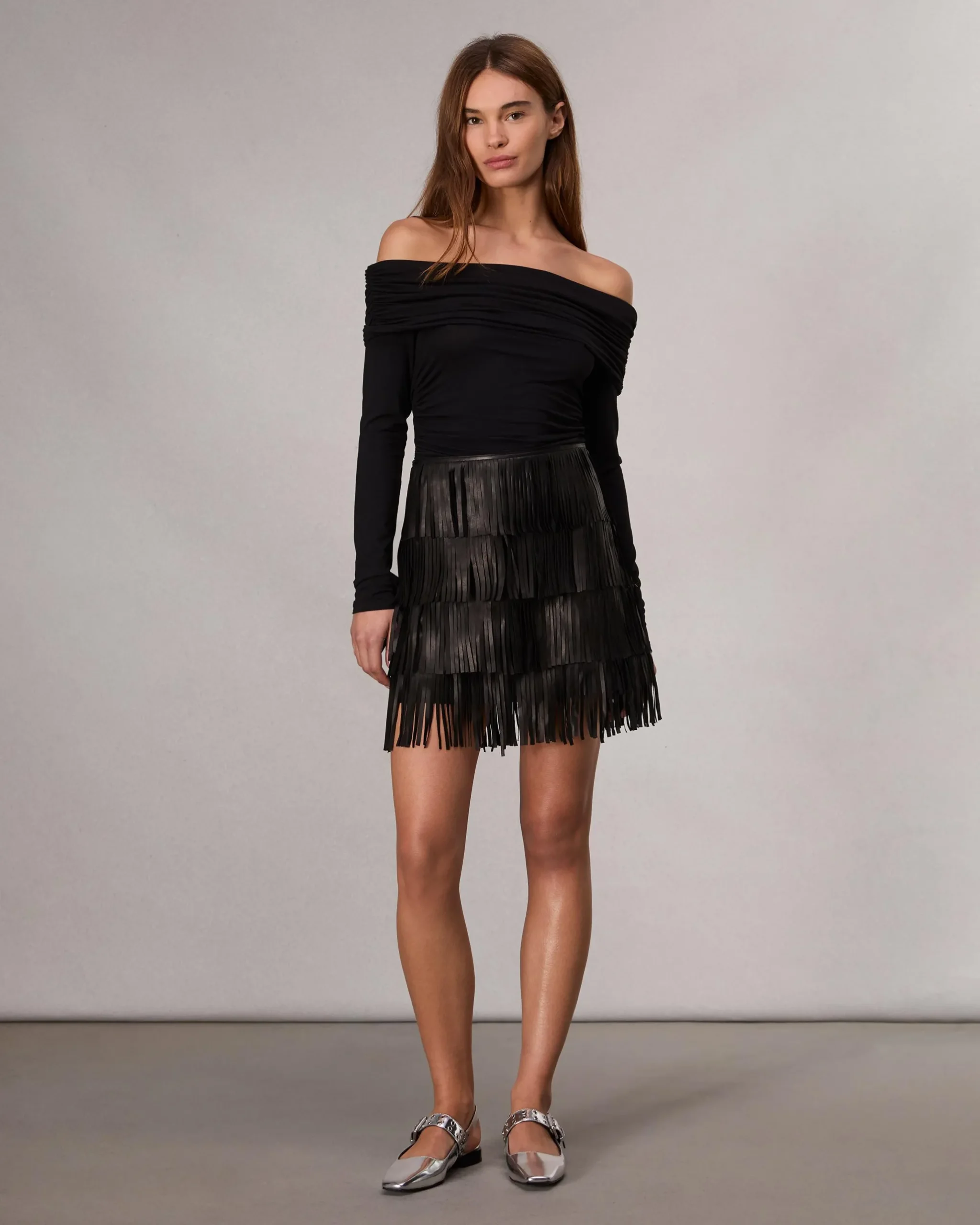 rag & bone Britney Leather Skirt Black Outlet