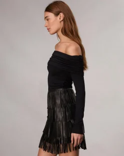 rag & bone Britney Leather Skirt Black Outlet