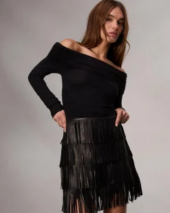 rag & bone Britney Leather Skirt Black Outlet