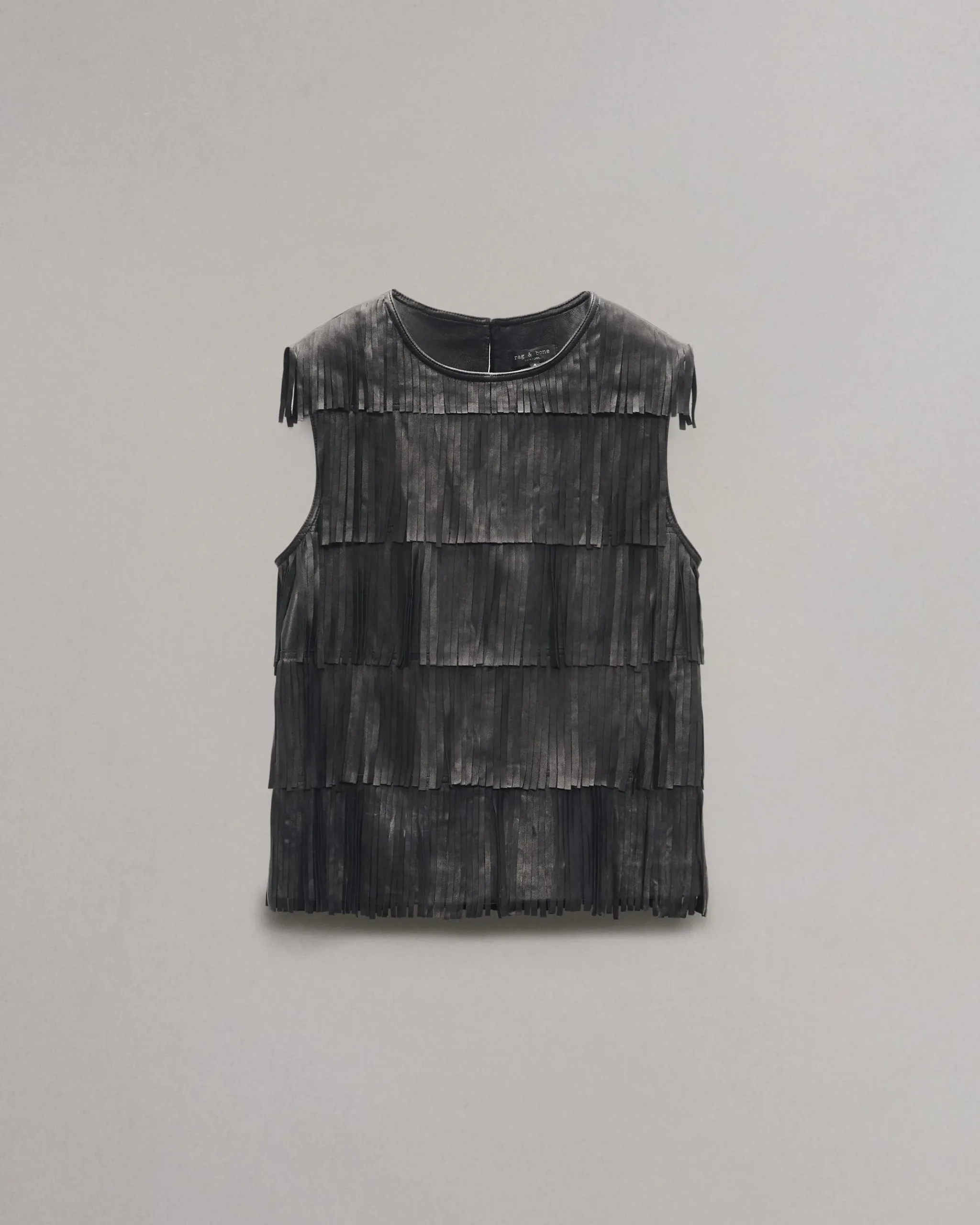 rag & bone Britney Leather Top Black Discount
