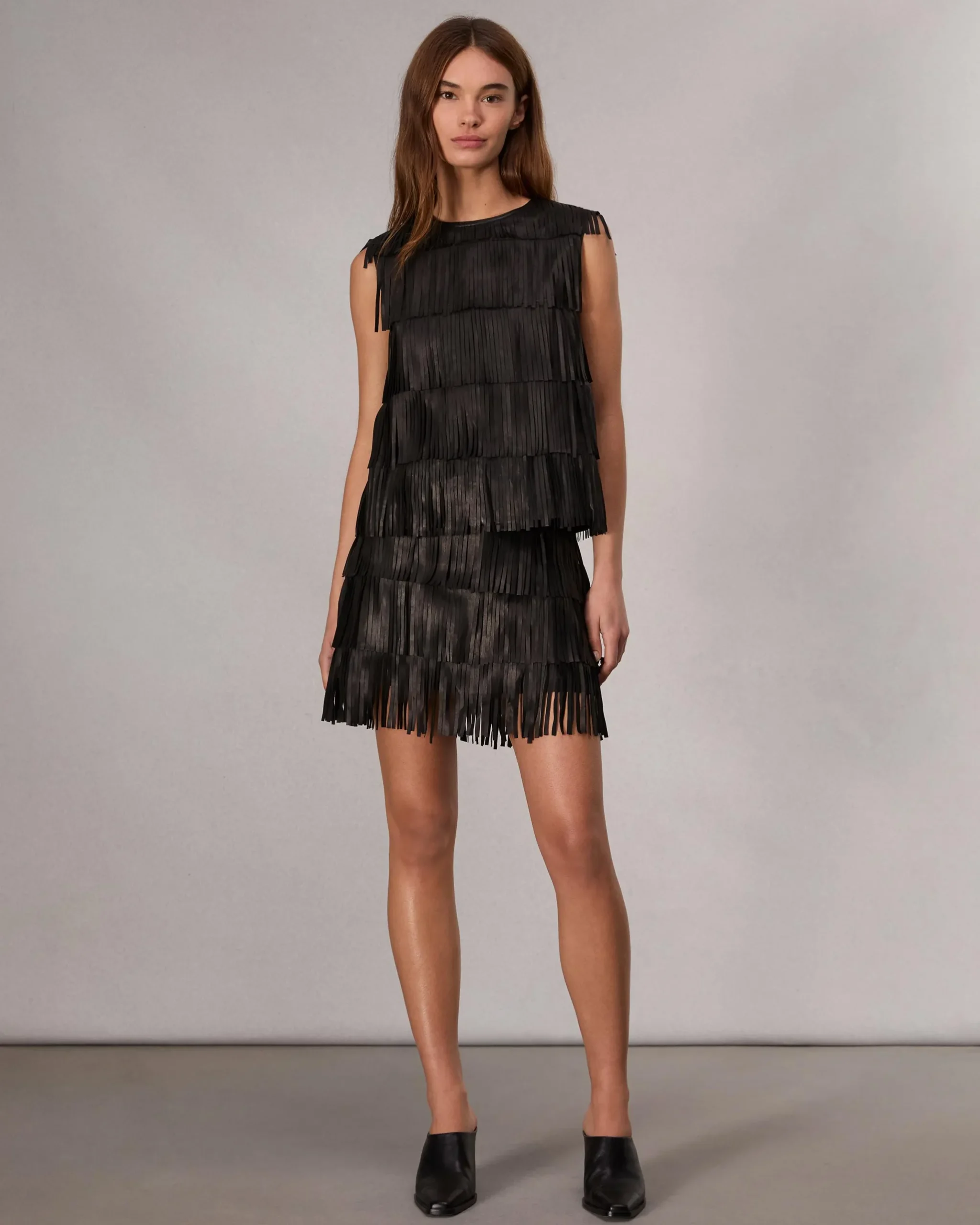 rag & bone Britney Leather Top Black Discount