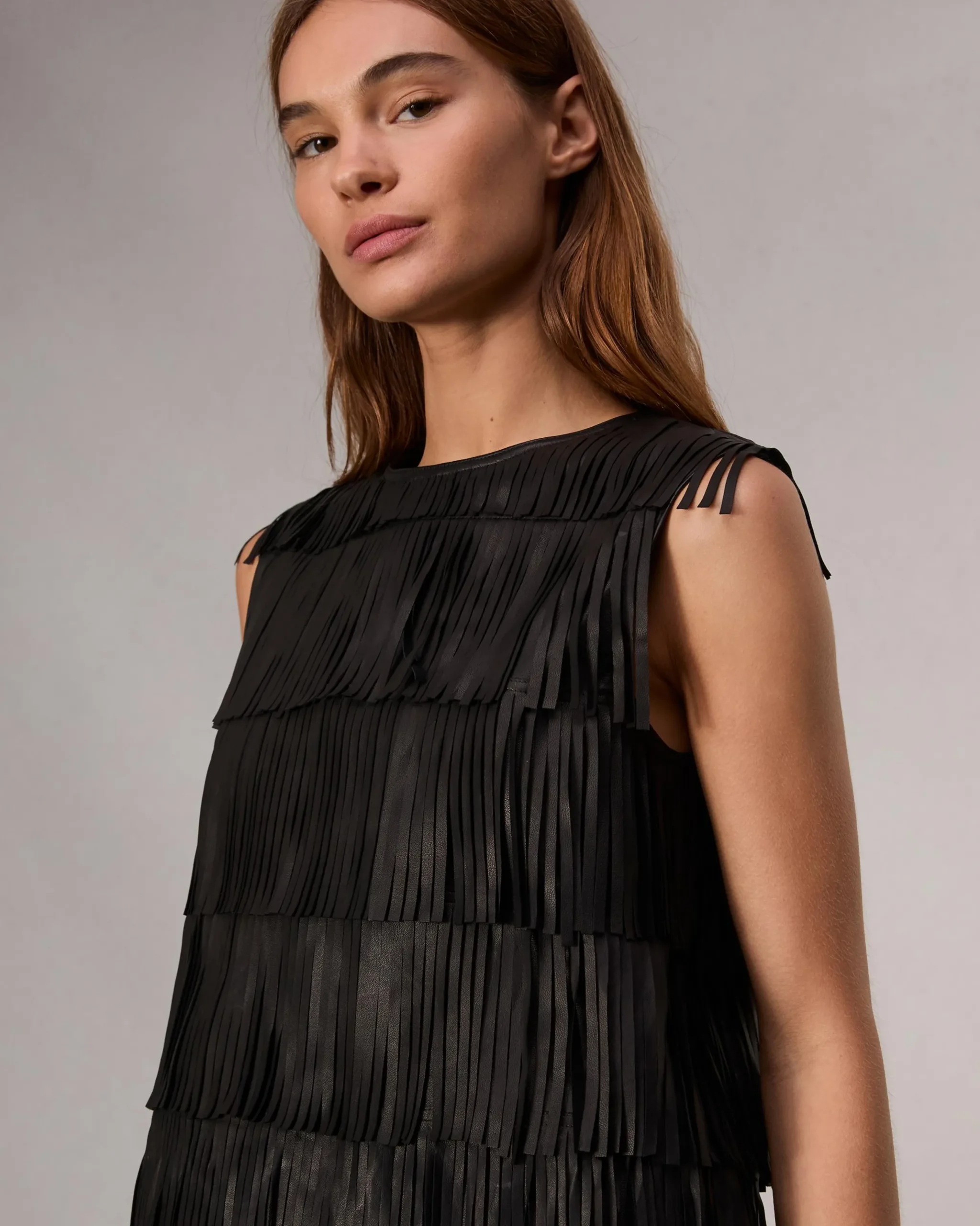 rag & bone Britney Leather Top Black Discount
