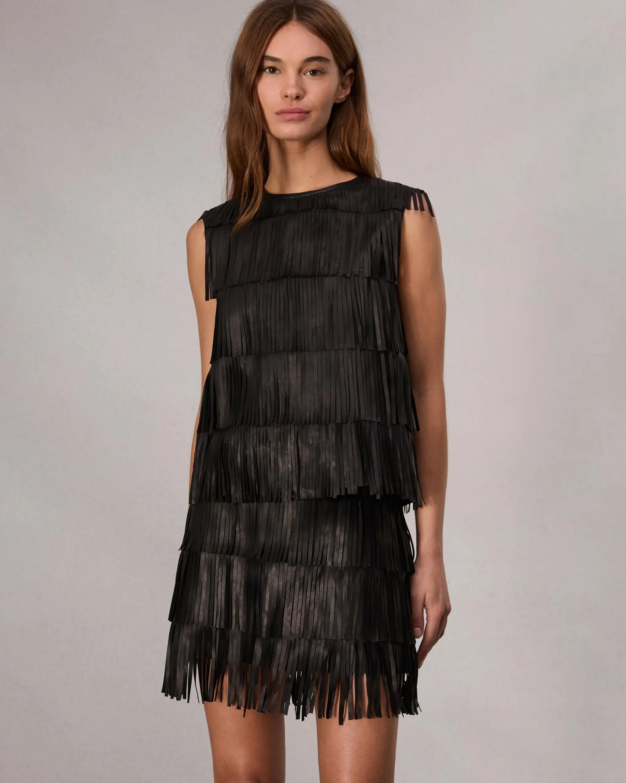 rag & bone Britney Leather Top Black Discount