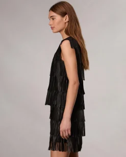 rag & bone Britney Leather Top Black Discount