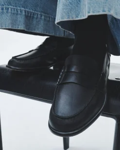 rag & bone Carter Leather Loafer Black New