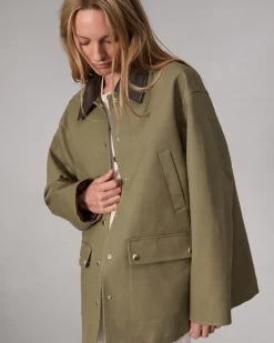 rag & bone Cassidy Cotton Jacket Army Flash Sale