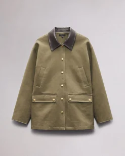 rag & bone Cassidy Cotton Jacket Army Flash Sale