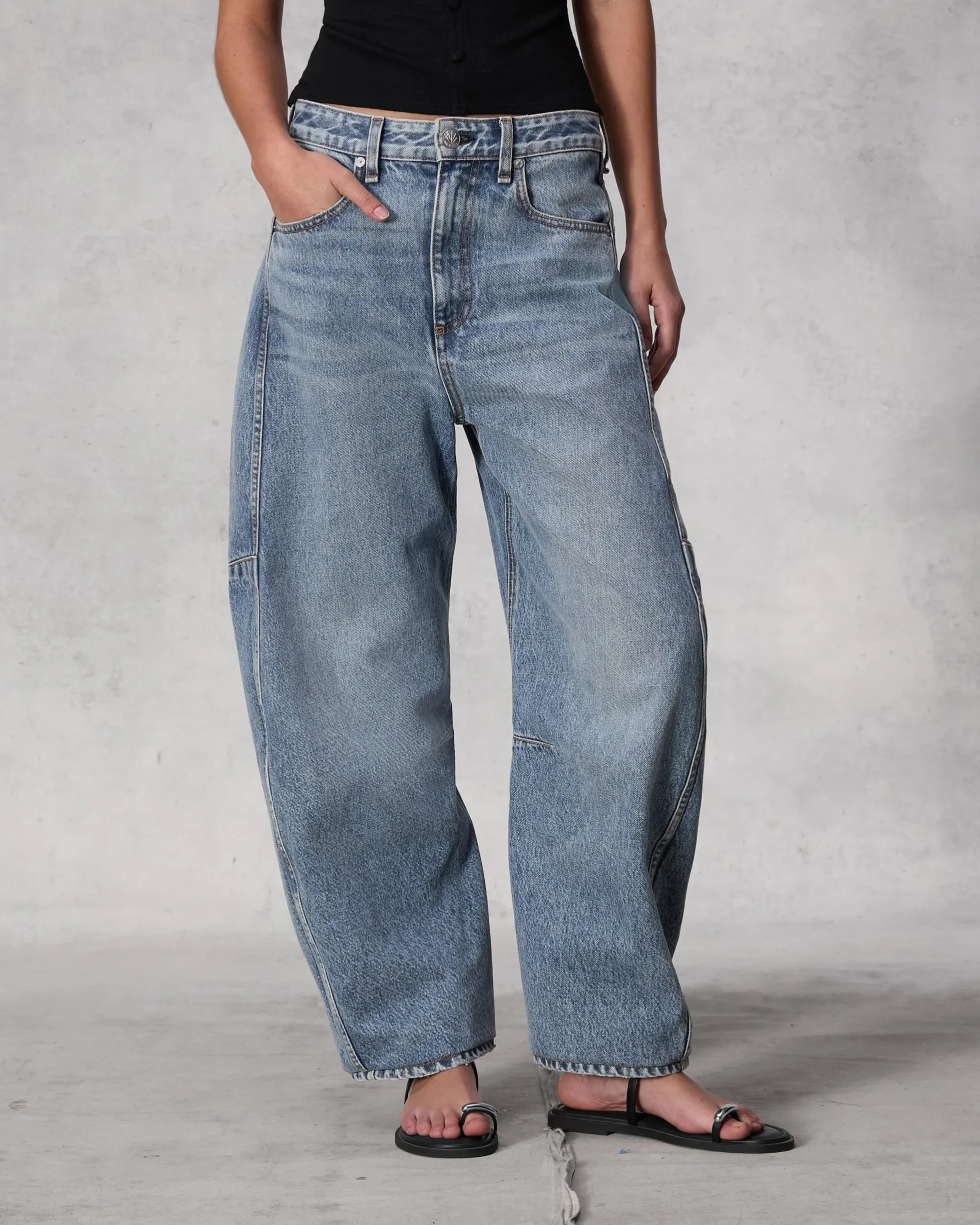 rag & bone Charlie Ankle Barrel-Leg Jean Harmony Flash Sale
