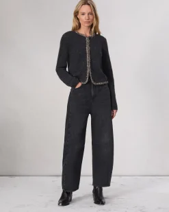 rag & bone Charlie Barrel-Leg Jean Black Stone Cheap