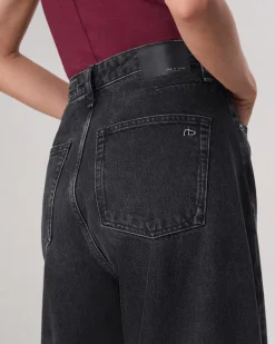 rag & bone Charlie Barrel-Leg Jean Black Stone Cheap